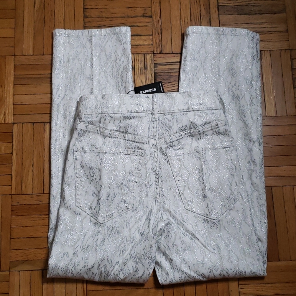 NEW!! Metallic Snakeskin Print Straight Pant - Picture 6 of 6
